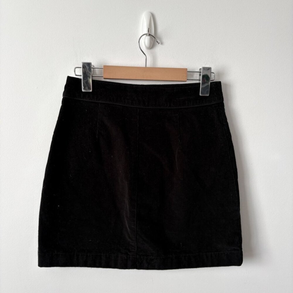 Aritzia Wilfred Free Karmen Skirt Button Front Corduroy Mini Skirt Black Size 2 - Picture 4 of 6